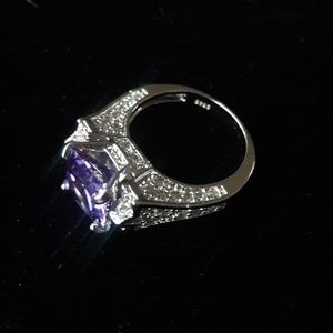 925 sterling silver aquamarine square cut ring